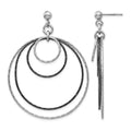 SS and Ruthenium Plated D/C Post Hoop Earrings