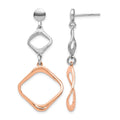 Sterling Silver Rose Gold-plated Post Dangle Earrings