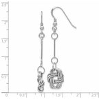 Sterling Silver Polished & DC Shepherd Hook Dangle Earrings