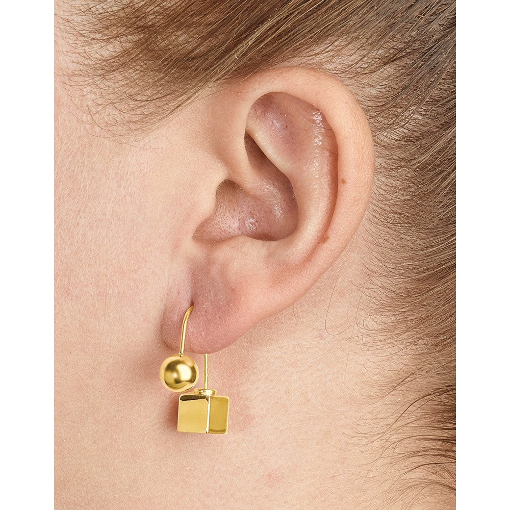 Sterling Silver Gold-tone Dangle Earrings