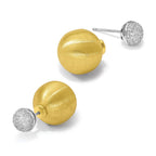 Sterling Silver Gold-tone CZ Front Back Earrings