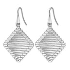 Sterling Silver Rhodium-plated Shepherd Hook Earrings