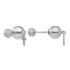 Sterling Silver Rhodium-plated CZ Cross Front and Back Earrings
