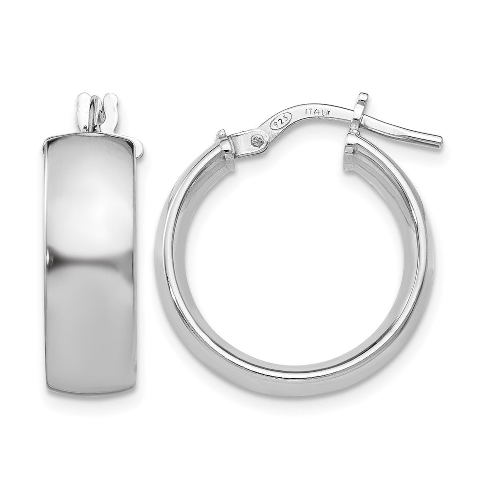 Sterling Silver Rhodium-plated Hoop Earrings