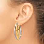 Sterling Silver Gold-tone Polished Hoop Earrings