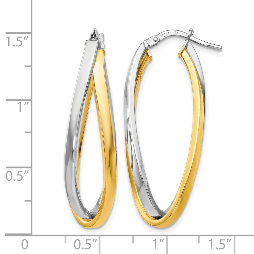 Sterling Silver Gold-tone Polished Hoop Earrings