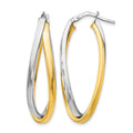 Sterling Silver Gold-tone Polished Hoop Earrings