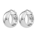 Sterling Silver Rhodium-plated Hoop Earrings
