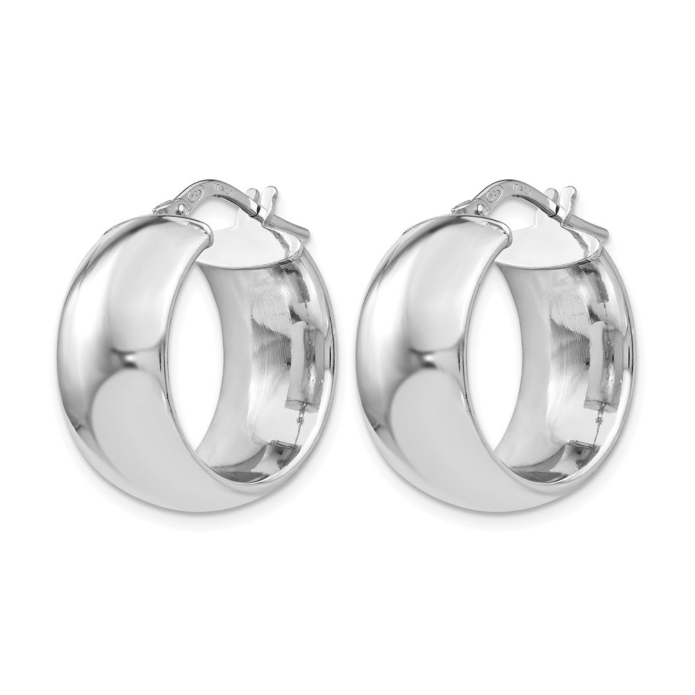 Sterling Silver Rhodium-plated Hoop Earrings
