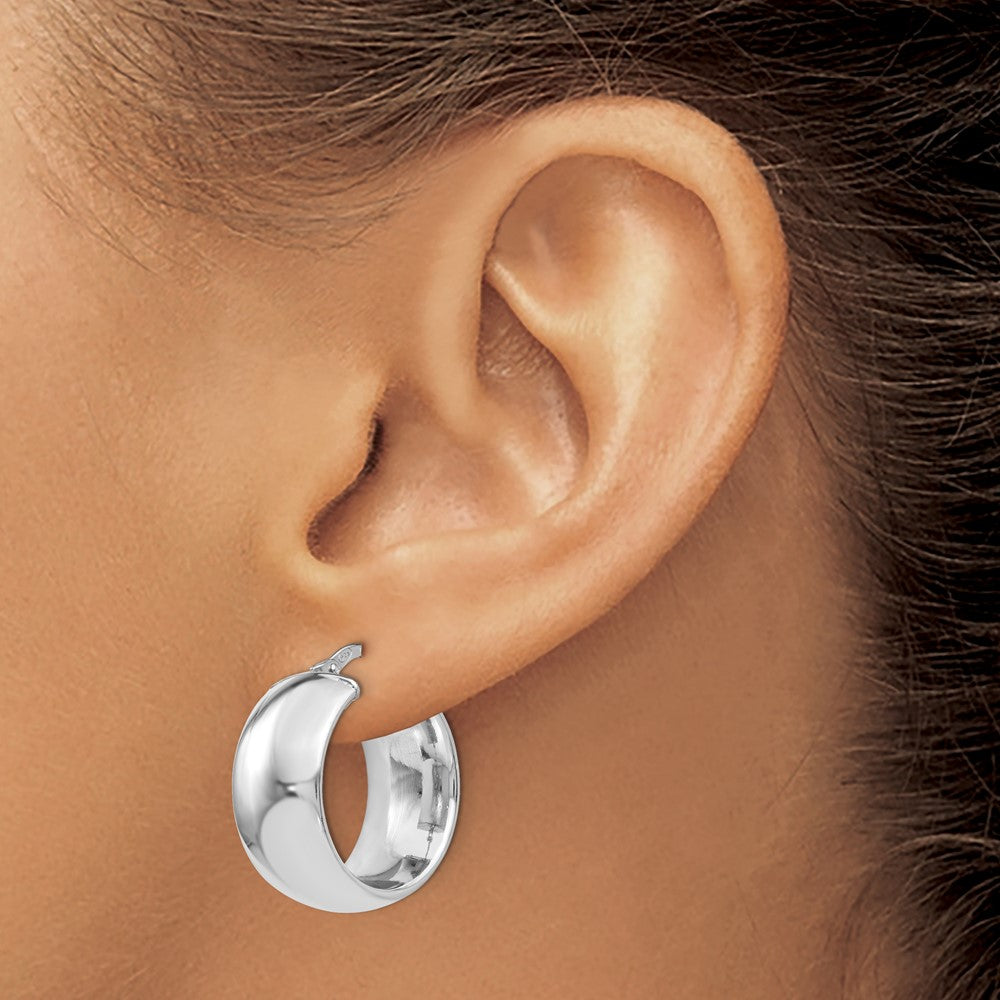 Sterling Silver Rhodium-plated Hoop Earrings