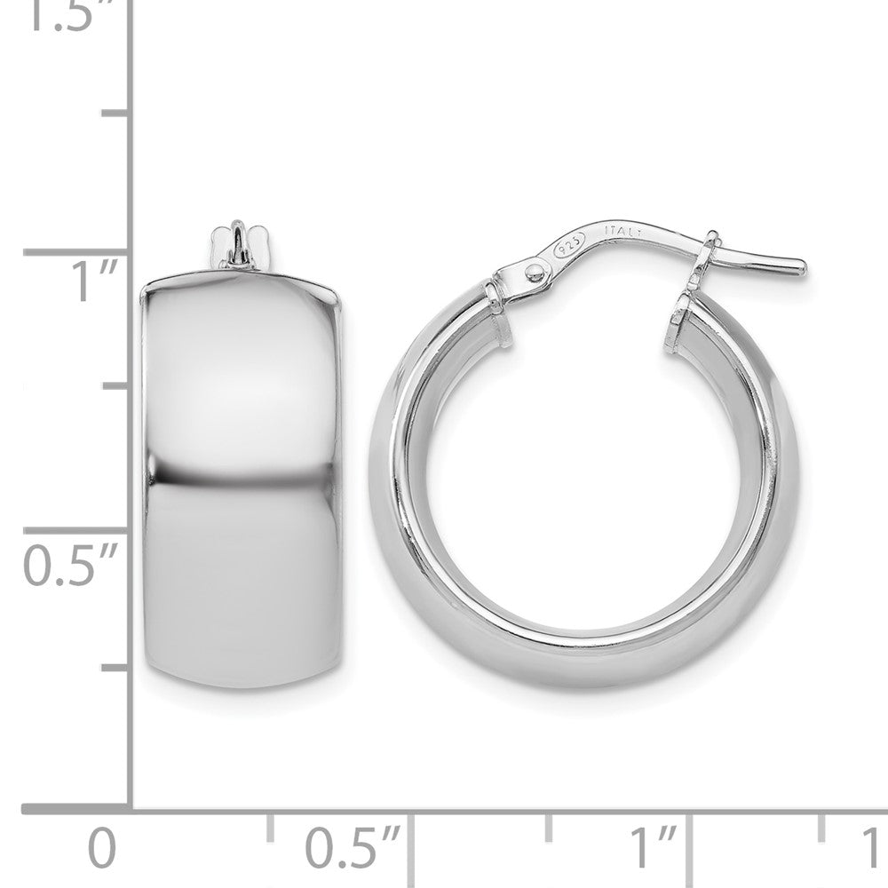 Sterling Silver Rhodium-plated Hoop Earrings