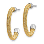 Sterling Silver Yellow Rhodium Textured Earrings