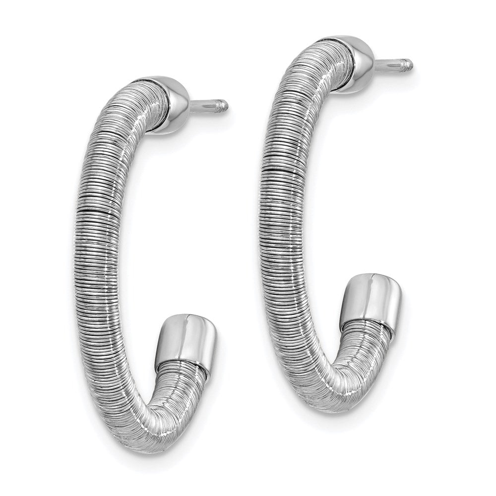 Sterling Silver & Rhodium Textured Earrings