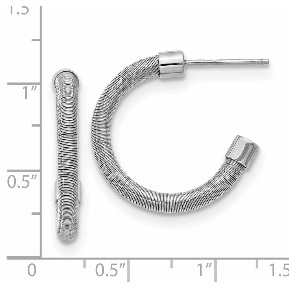 Sterling Silver & Rhodium Textured Earrings