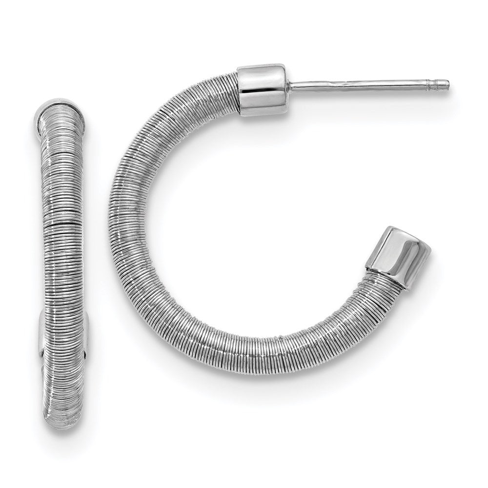 Sterling Silver & Rhodium Textured Earrings