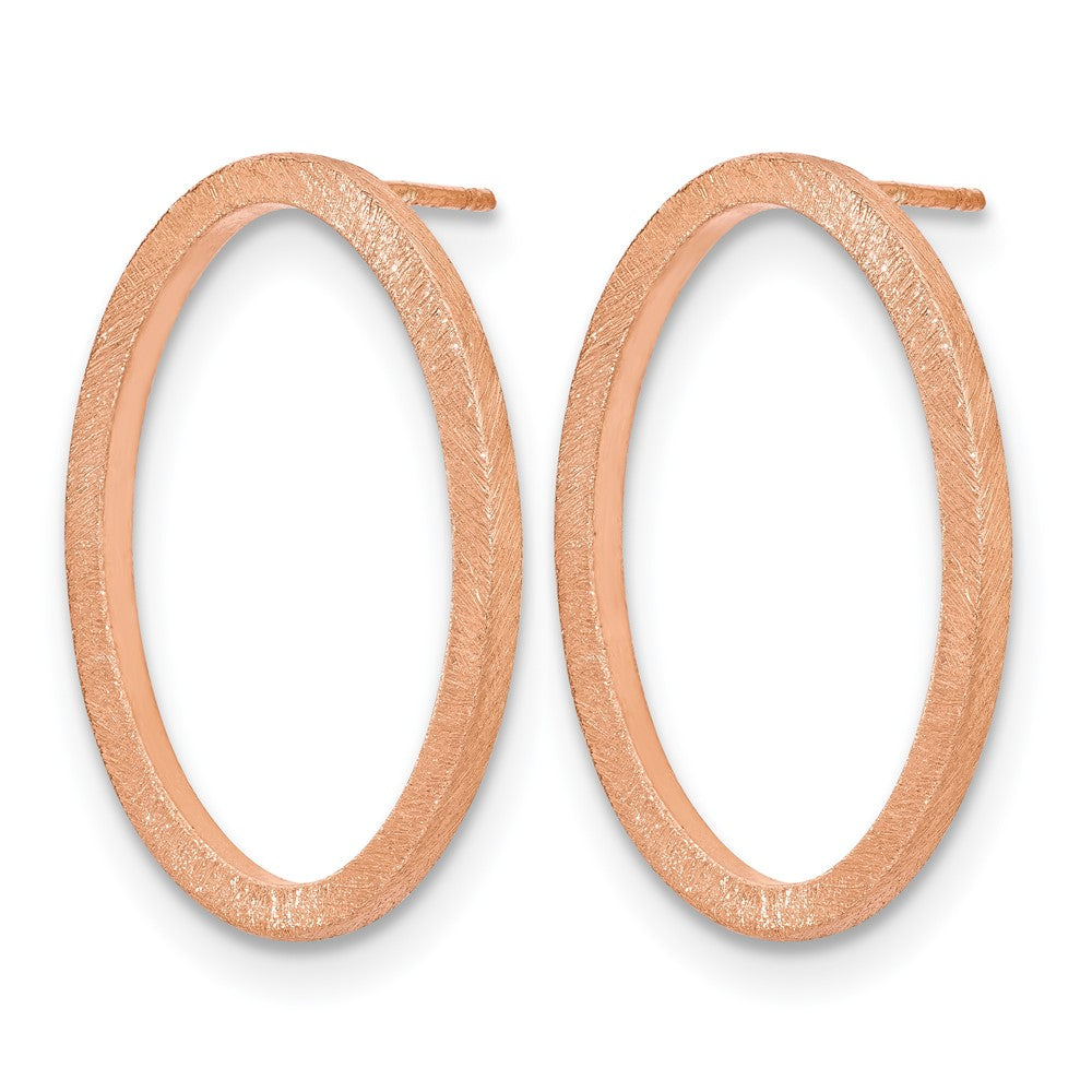 Sterling Silver Rose-tone Oval Earrings