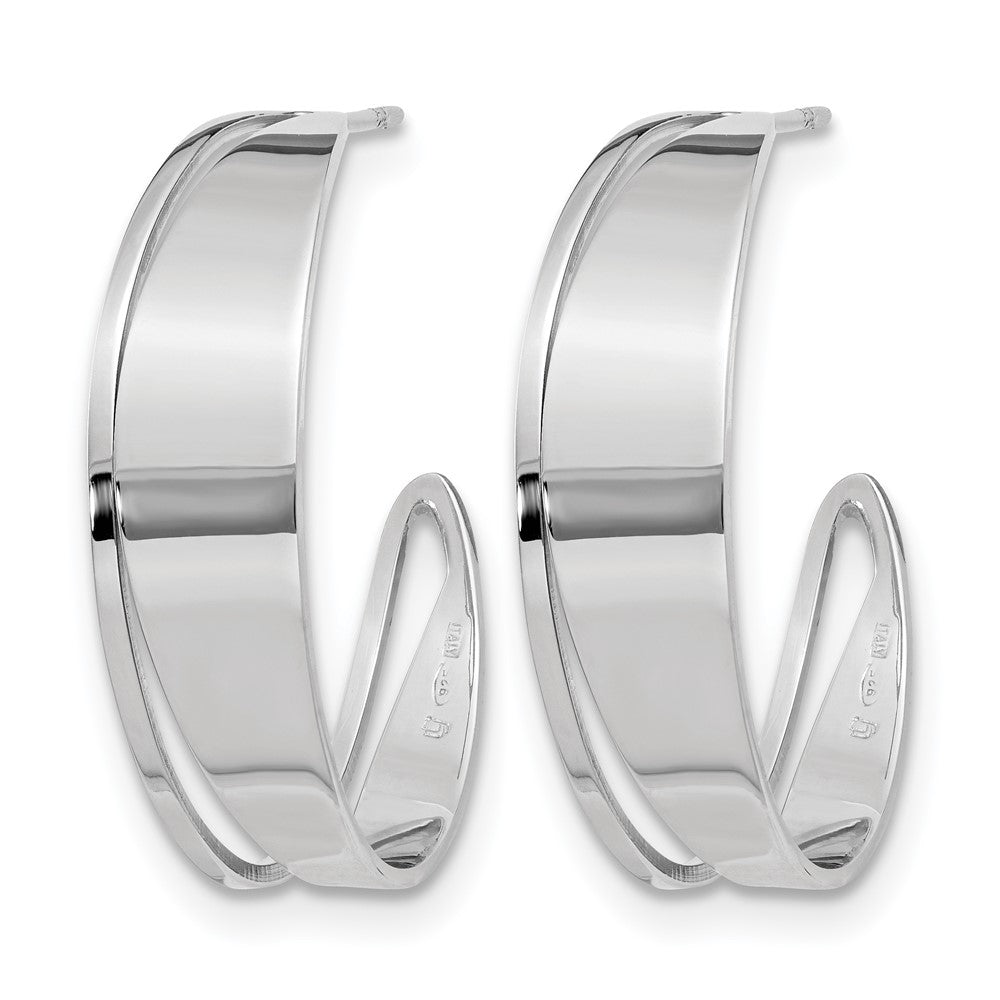 Sterling Silver Polished Fancy Post Hoop Earrings
