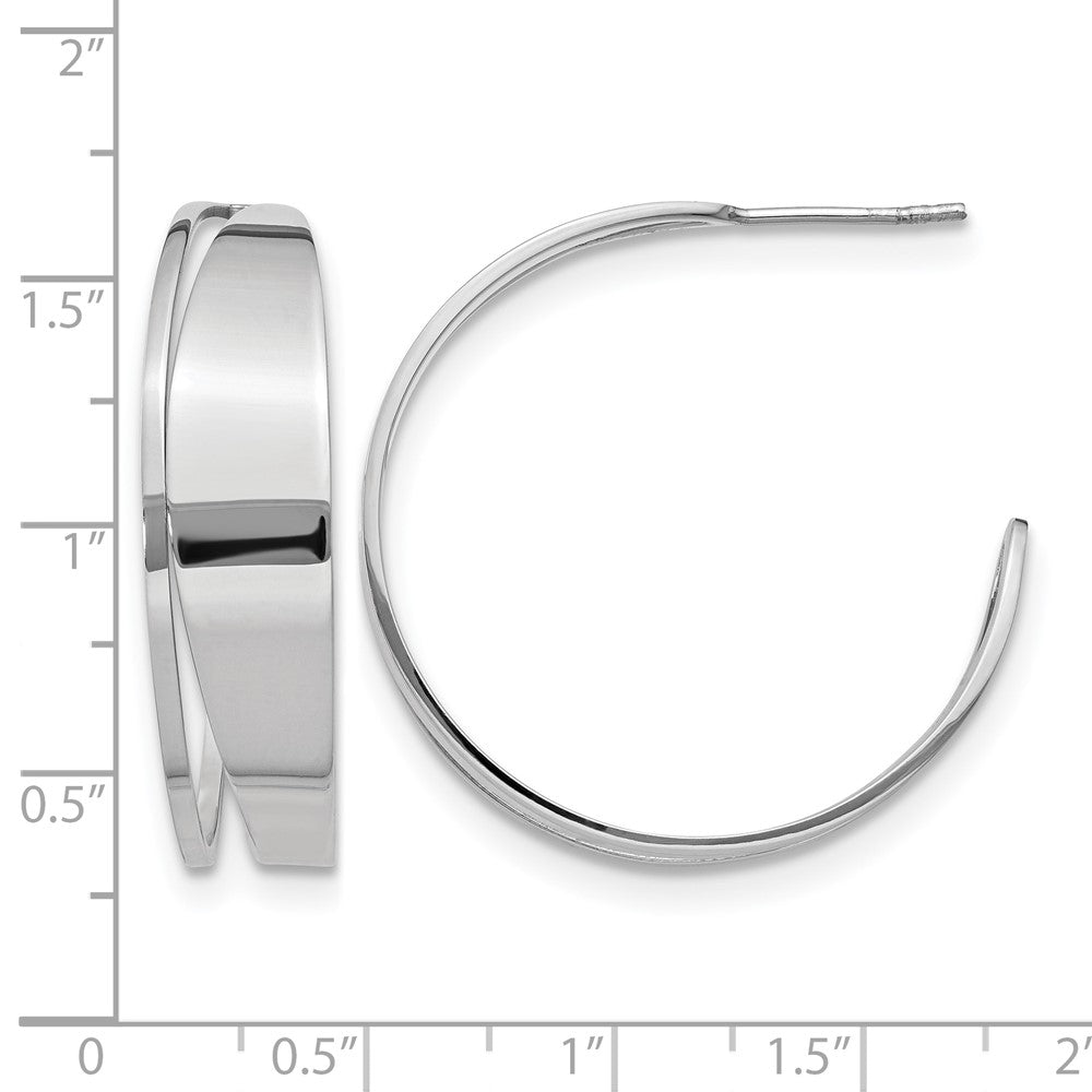 Sterling Silver Polished Fancy Post Hoop Earrings