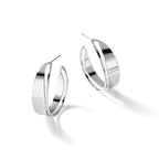 Sterling Silver Polished Fancy Post Hoop Earrings
