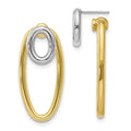 Sterling Silver & Gold-tone Front & Back Oval Post Earrings