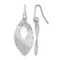 SS RH-plated Textured & D/C Dangle Shepherd Hook Earrings