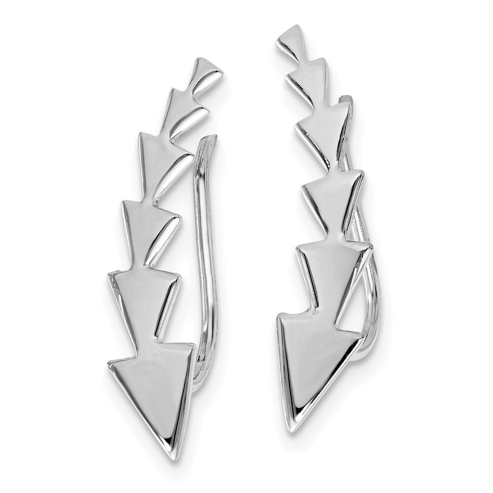 Sterling Silver Polished Arrow Ear Climber Earrings