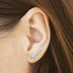 Sterling Silver Polished Arrow Ear Climber Earrings