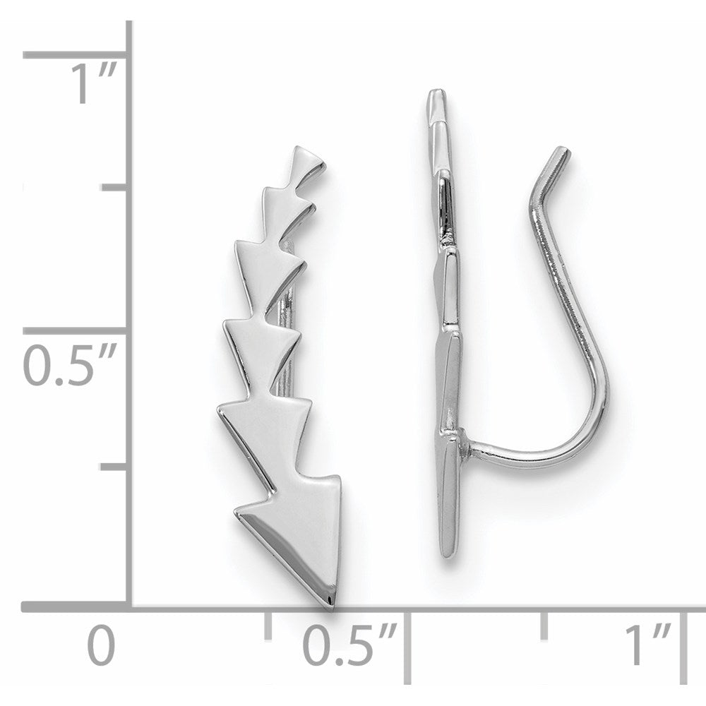 Sterling Silver Polished Arrow Ear Climber Earrings