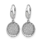 SS RH-plated Polished D/C Open Center Leverback Earrings