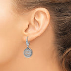 SS RH-plated Polished D/C Open Center Leverback Earrings