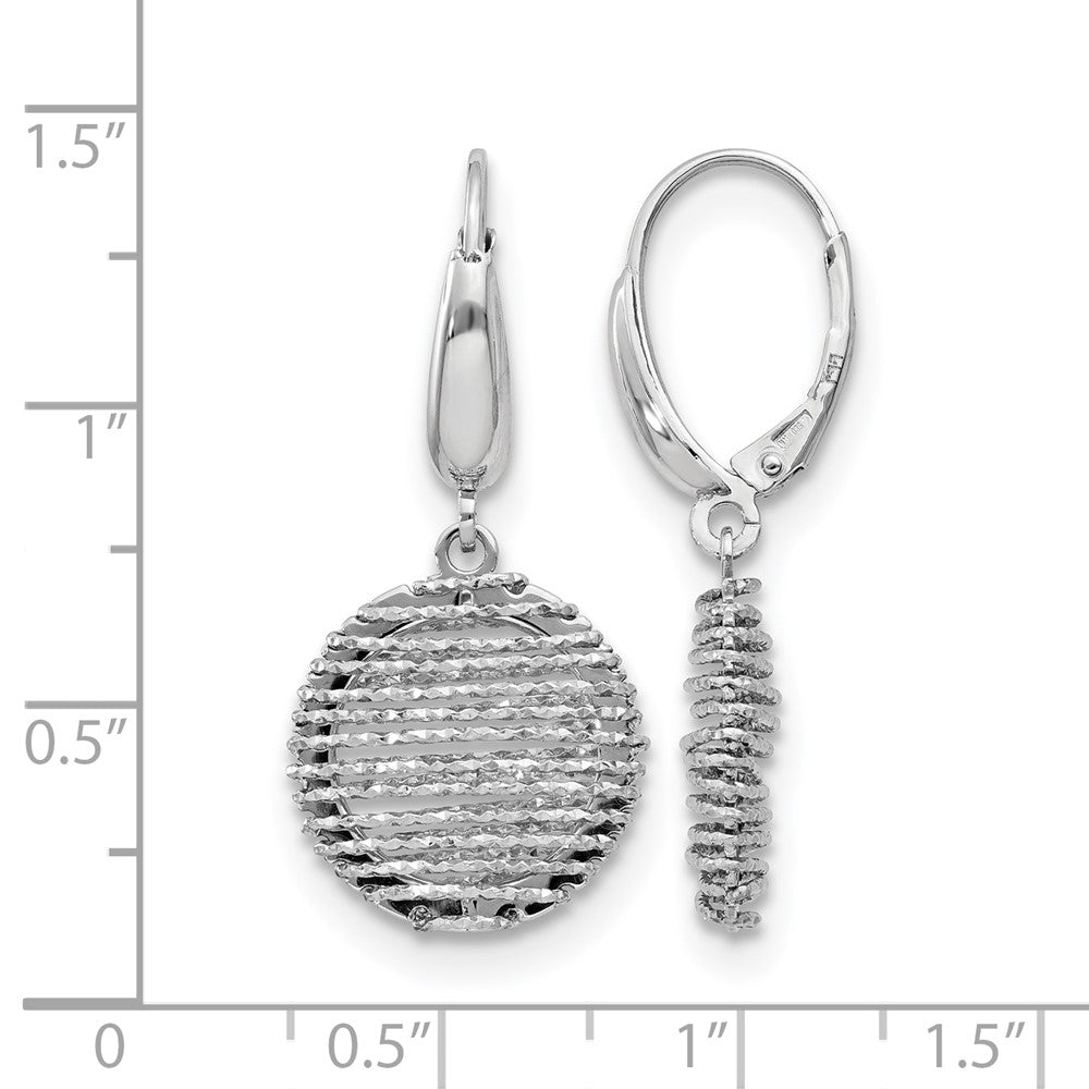 SS RH-plated Polished D/C Open Center Leverback Earrings