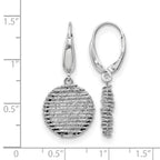 SS RH-plated Polished D/C Open Center Leverback Earrings