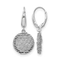SS RH-plated Polished D/C Open Center Leverback Earrings