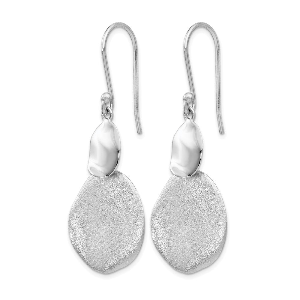 Sterling Silver Radiant Essence Polished Textured Dangle Earrings