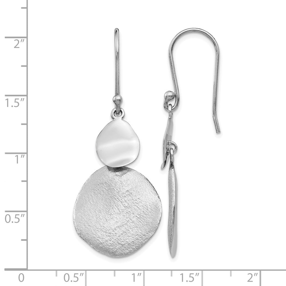 Sterling Silver Radiant Essence Polished Textured Dangle Earrings