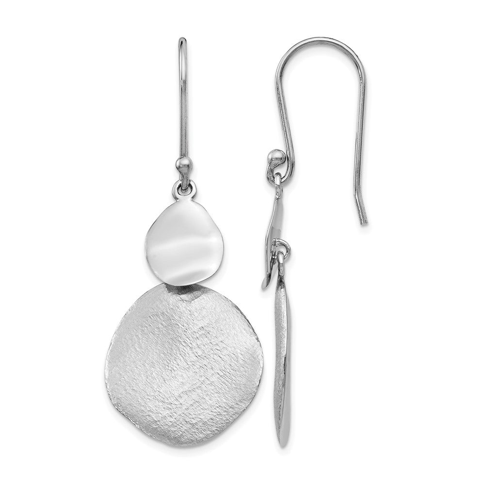 Sterling Silver Radiant Essence Polished Textured Dangle Earrings