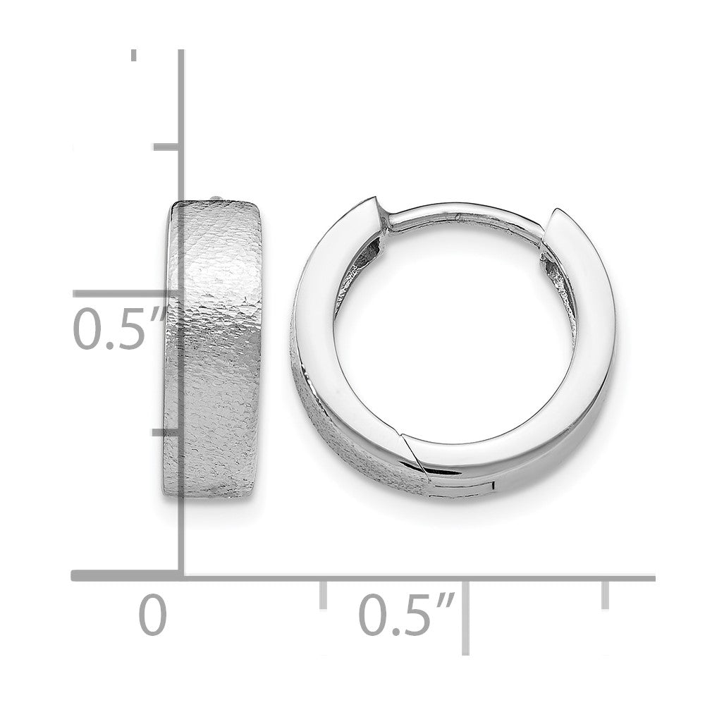 SS RH-plated Radiant Essence Textured Huggie Hoop Earrings