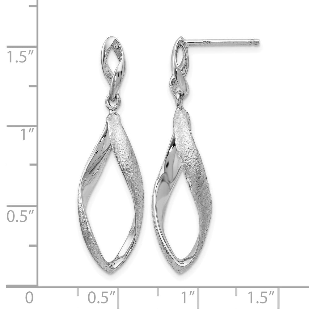 SS RH-plated Radiant Essence Textured Post Dangle Earrings