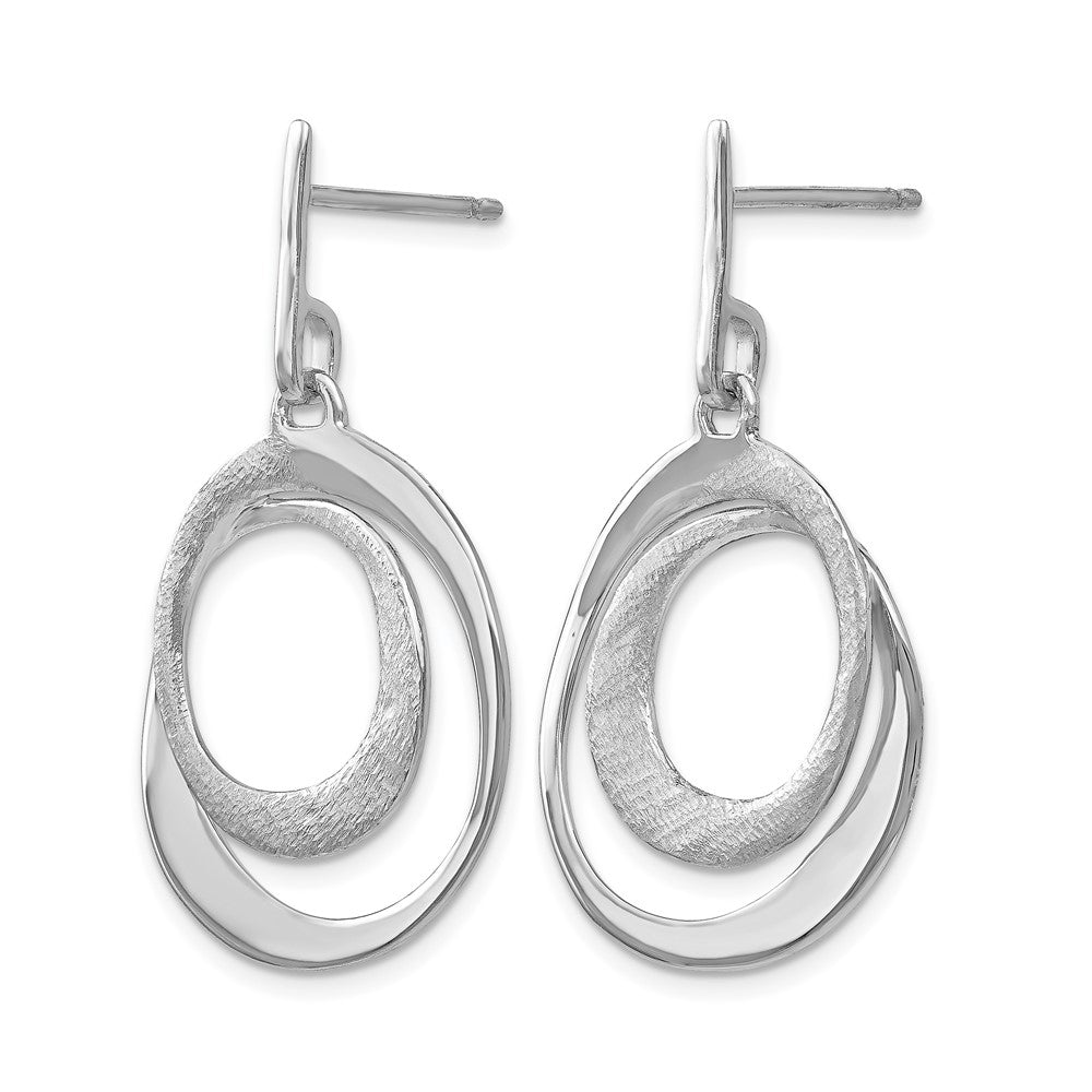SS RH-plated Radiant Essence Textured Post Dangle Earrings