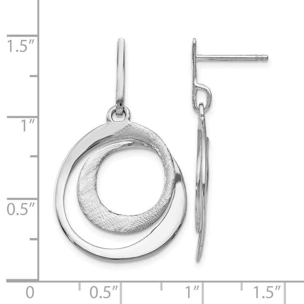 SS RH-plated Radiant Essence Textured Post Dangle Earrings