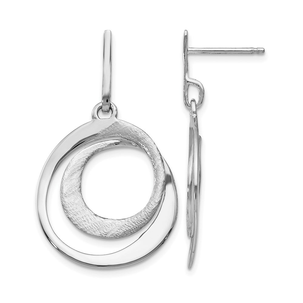 SS RH-plated Radiant Essence Textured Post Dangle Earrings