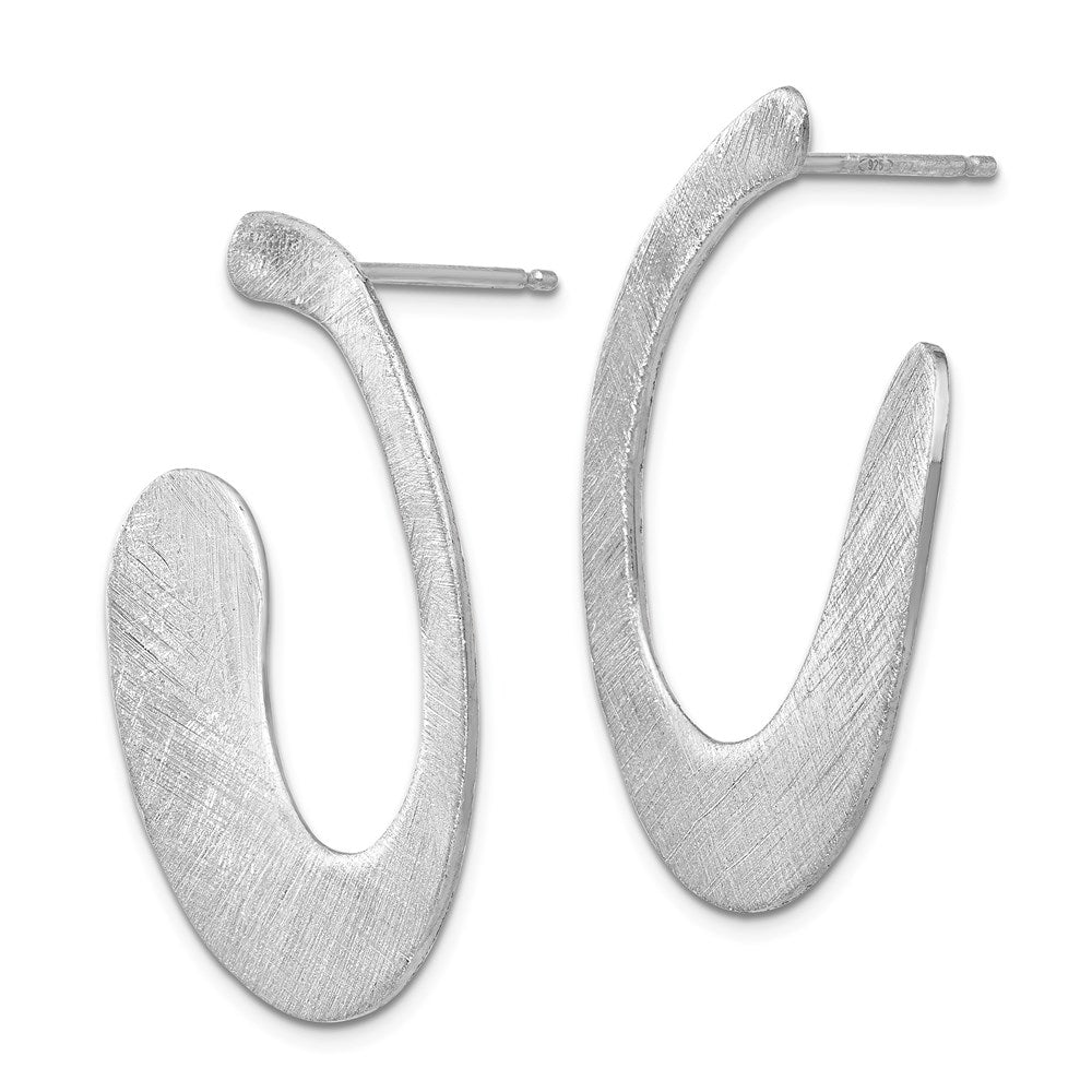 Sterling Silver Scratch-finish Drop Post Earrings