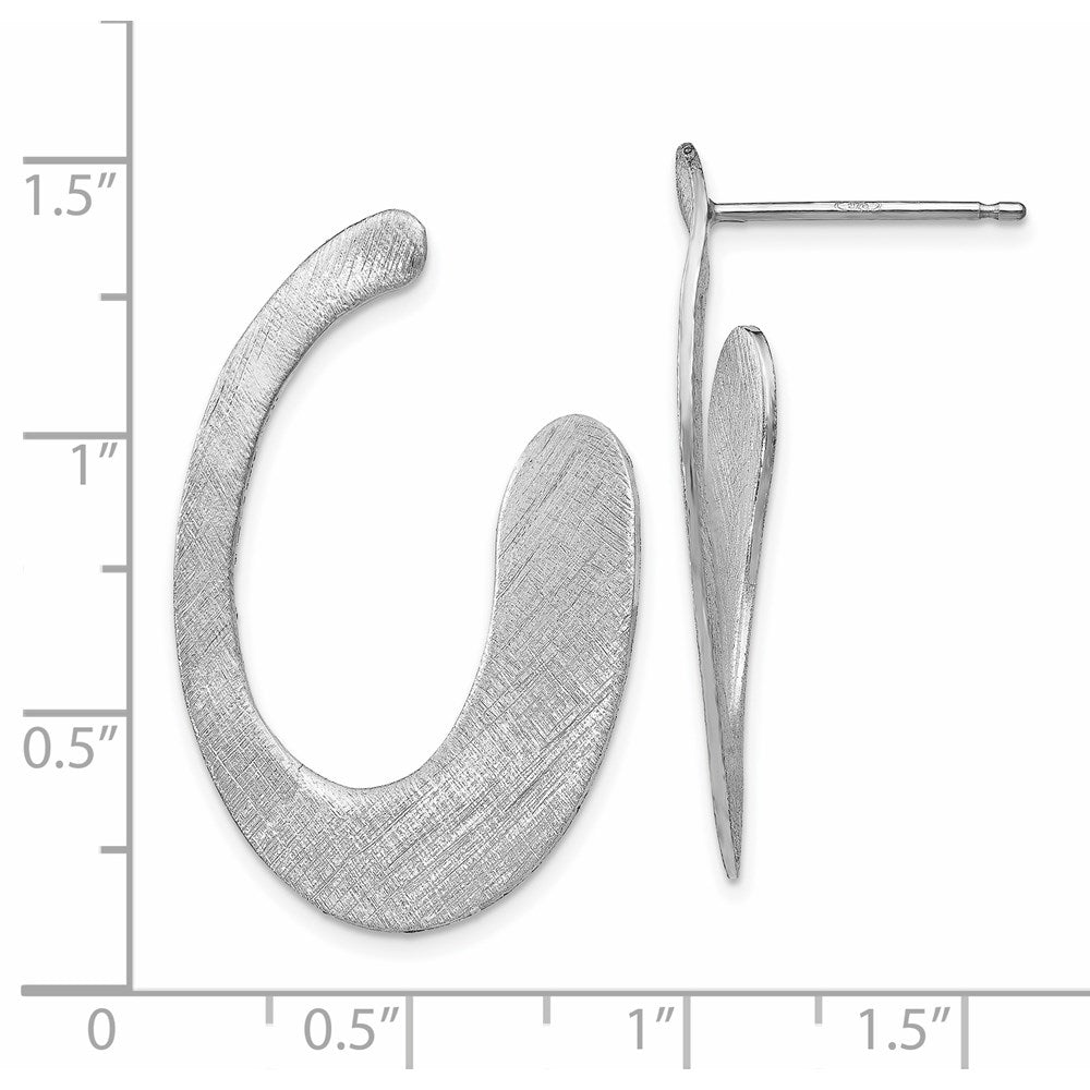 Sterling Silver Scratch-finish Drop Post Earrings