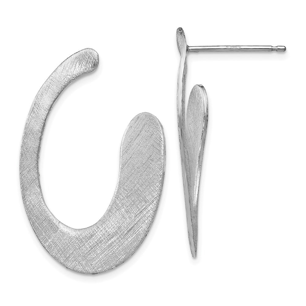 Sterling Silver Scratch-finish Drop Post Earrings