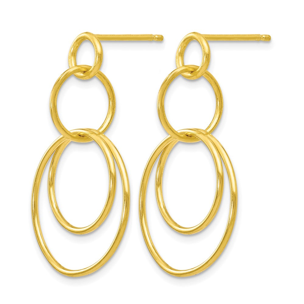 Sterling Silver Gold-tone Polished Post Dangle Earrings