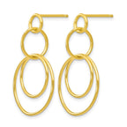 Sterling Silver Gold-tone Polished Post Dangle Earrings