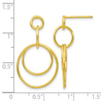 Sterling Silver Gold-tone Polished Post Dangle Earrings