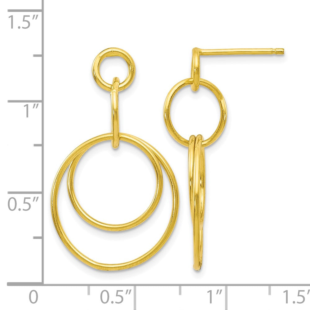 Sterling Silver Gold-tone Polished Post Dangle Earrings