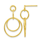 Sterling Silver Gold-tone Polished Post Dangle Earrings