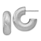 Sterling Silver Radiant Essence J Hoop Post Earrings
